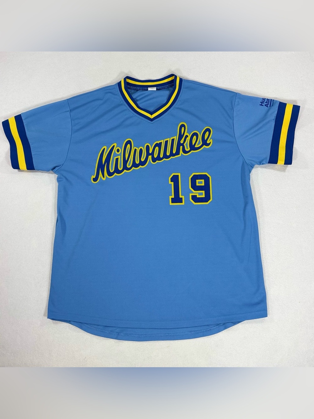 Milwaukee Brewers Robin Yount #19 Baseball Jersey Powder Blue Yellow XL SGA